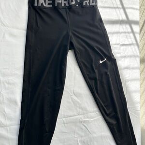 Nike Black Pro Leggings with White Logo